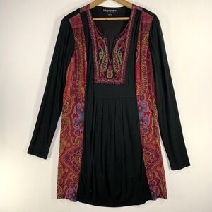 Soft Surroundings Womens Embroidered Tunic Dress Sz S‎ Oversized Artisian India